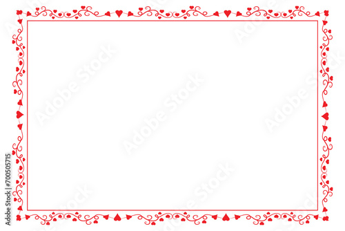 
Heart Swirl Romantic Love ornaments isolated border layout, red hearts ornate award frame border, Valentine Day Card Border Square frame design, decorative heart rectangle frame vector element