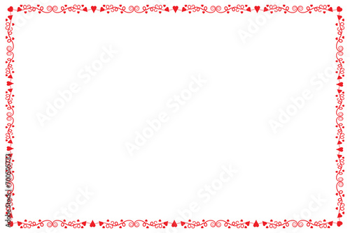 
Heart Swirl Romantic Love ornaments isolated border layout, red hearts ornate award frame border, Valentine Day Card Border Square frame design, decorative heart rectangle frame vector element