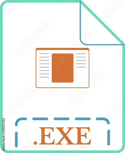 EXE  File Icon Bermuda rounded  outline