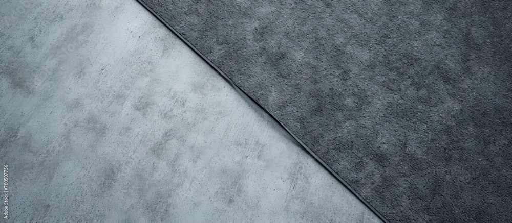 High Angle View Of A New Grey Carpet Corner. Creative Banner. Copyspace image High Angle View Of A New Grey Carpet Corner. Creative Banner. Copyspace image