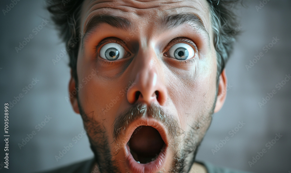 portrait of a shocked man portrait of a shocked man
