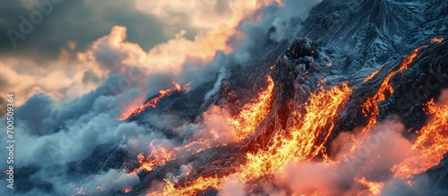 Climate change recolor set of forest fires volcanic eruption melting glaciers protesting peopl. Creative Banner. Copyspace image