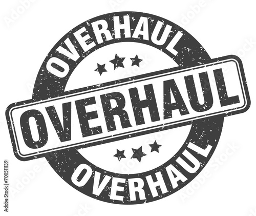 overhaul stamp. overhaul label. round grunge sign