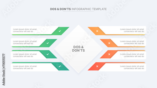 Dos and Don'ts, Pros and Cons, VS, Versus Comparison Infographic Design Template © WaqasIlyas