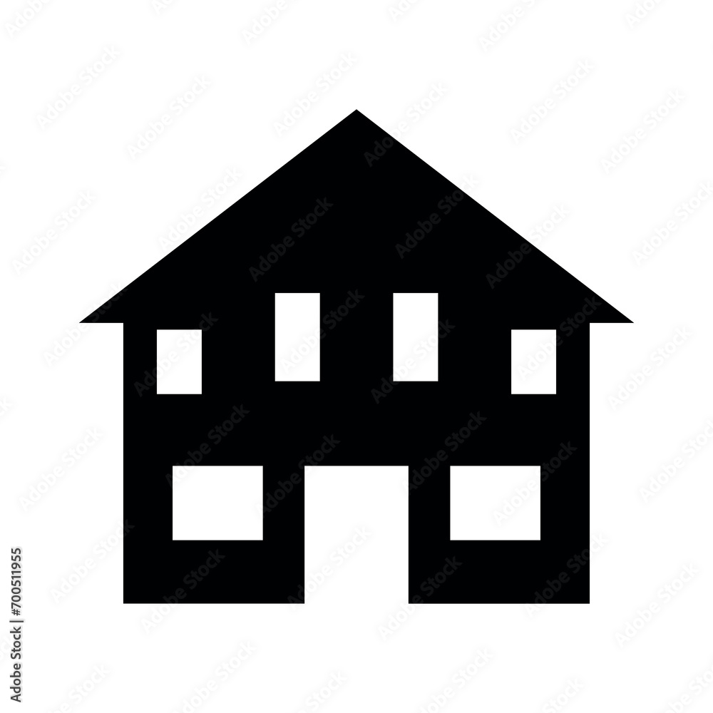House black vector icon on white background House black vector icon on white background
