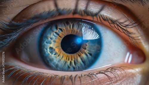 Closeup of Blue Eyes - Concept of Eye Laser Surgery - LASIK - Eye Medicial Procedure
