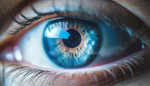 Closeup of Blue Eyes - Concept of Eye Laser Surgery - LASIK - Eye Medicial Procedure photo