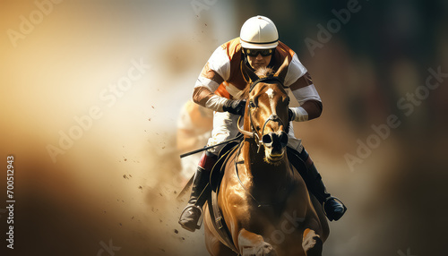 A man participates in a horse racing competition