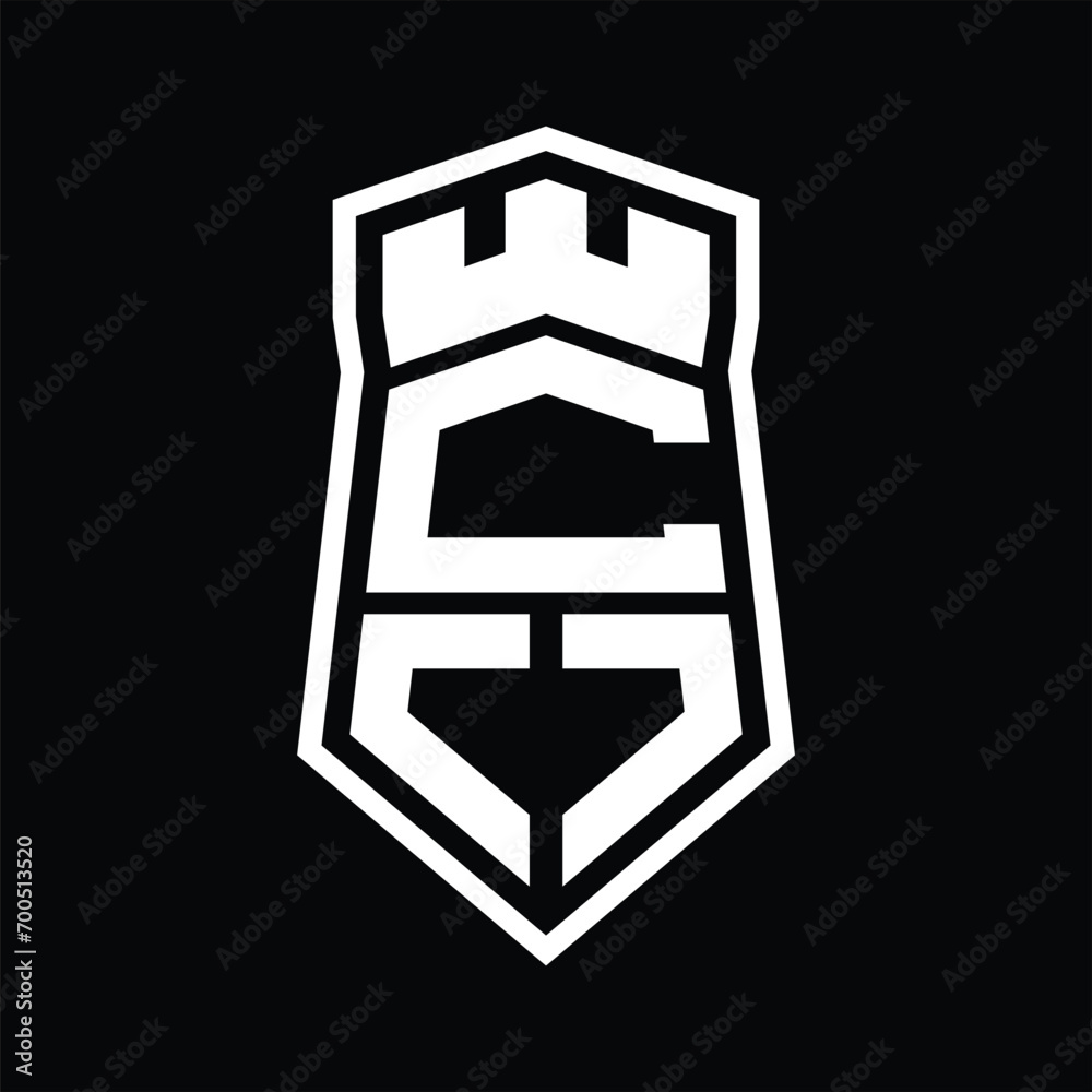 CO Letter Logo monogram hexagon shield shape up and down with crown castle isolated style design CO Letter Logo monogram hexagon shield shape up and down with crown castle isolated style design