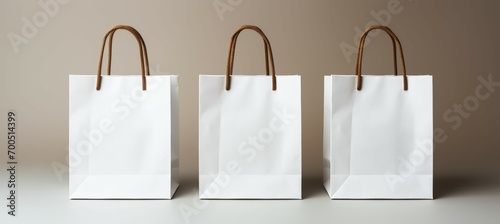 Three shopping bag. Generative AI 