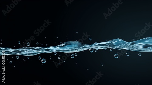 flow of many drops of water with transparent background