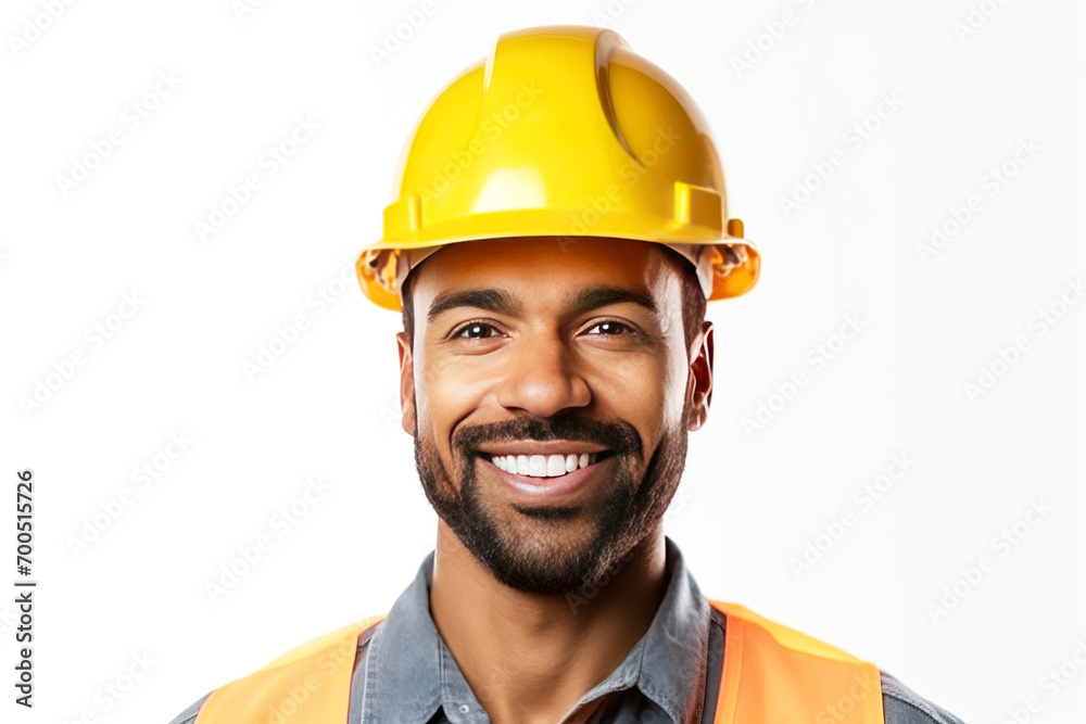 Smiling male professional constructor with a tool in a service uniform, white background isolate. Smiling male professional constructor with a tool in a service uniform, white background isolate.