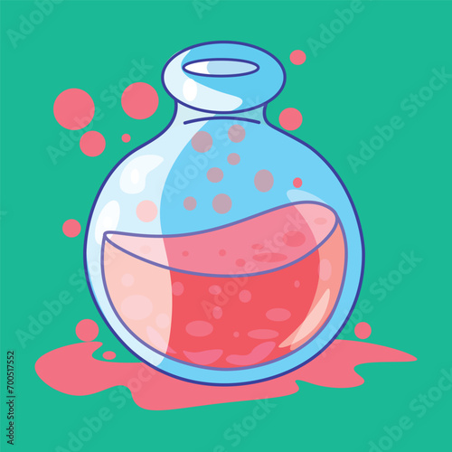 Witch's spell potion bottle in a fictional world