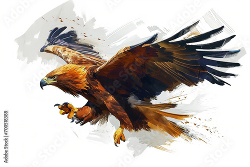 illustration design of a painting style eagle