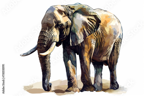 illustration design of an elephant in painting style © imur