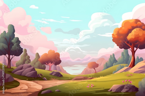  Serene Valley with Pastel Sunset