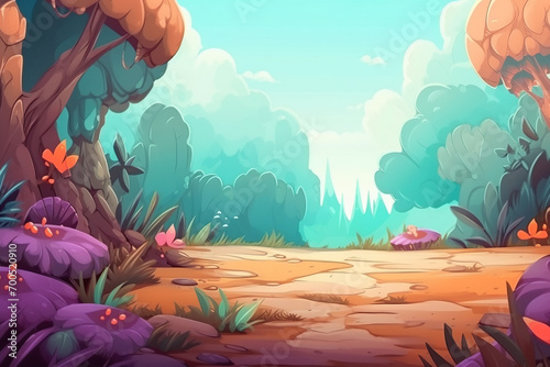 Enchanted Forest Path Leading to a Magical Kingdom background