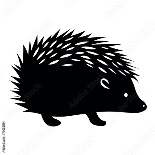 Hedgehog black vector icon on white background
