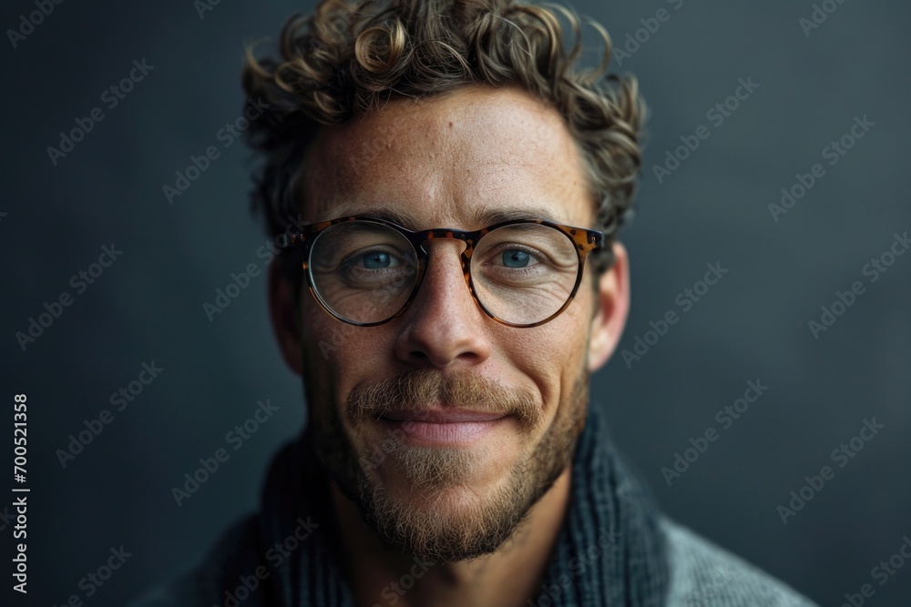 Elegant eyewear in a chic portrait Elegant eyewear in a chic portrait