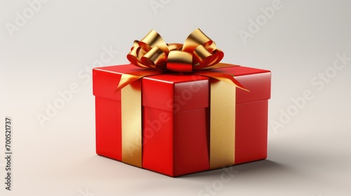 red gift box with a golden ribbon