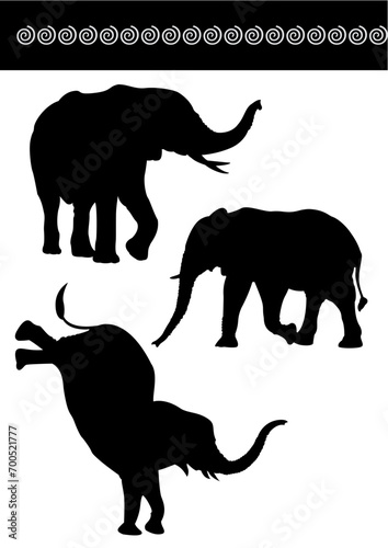 Silhouettes of Elephants