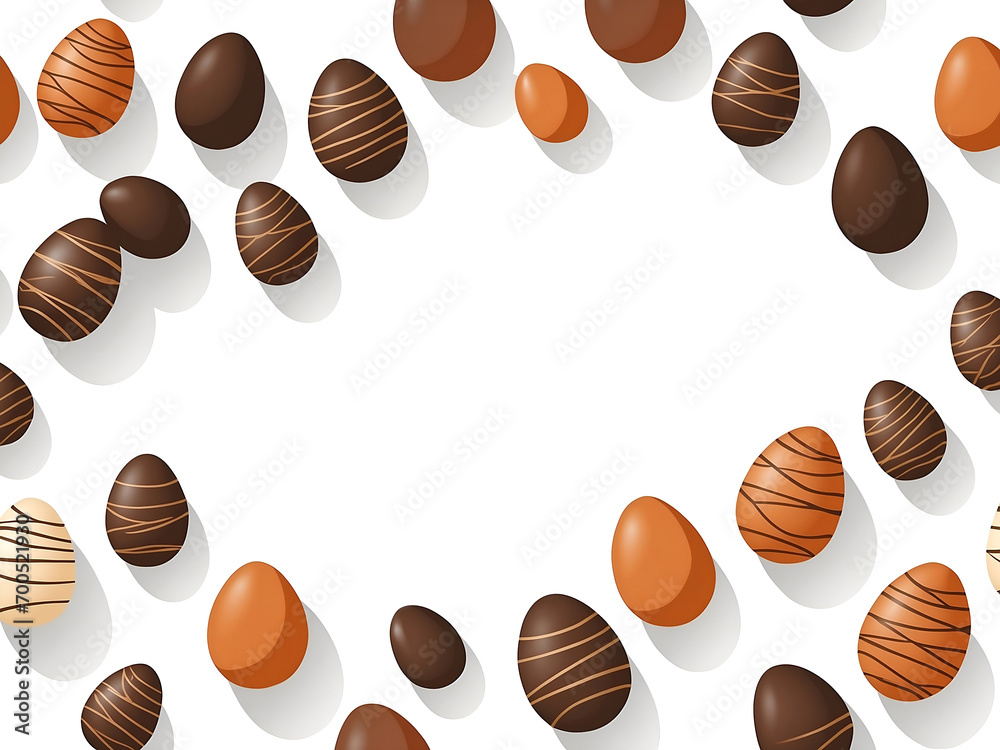 Des oeufs de Pâques en chocolat vu de dessus Des oeufs de Pâques en chocolat vu de dessus
