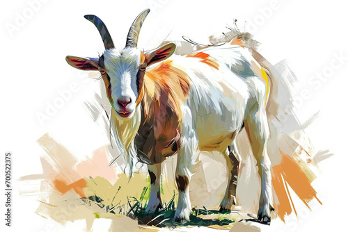 illustration design of a painting style goat