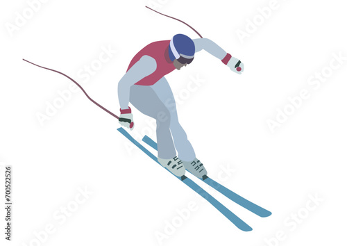slalom sports competition, athlete on the mountain	