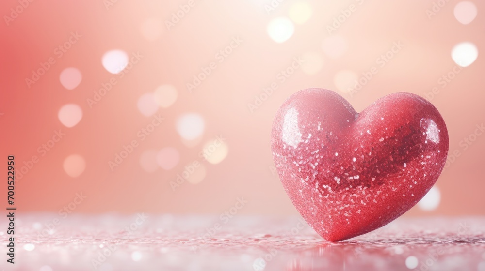 Red Heart shapes on abstract light glitter background in love concept for valentine's day Red Heart shapes on abstract light glitter background in love concept for valentine's day