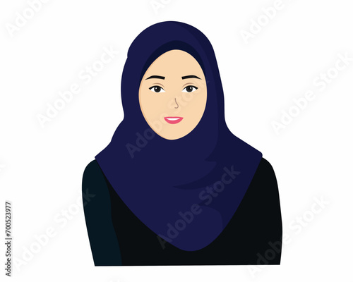 Beautiful Muslim woman wearing hijab world hijab day vector illustration.