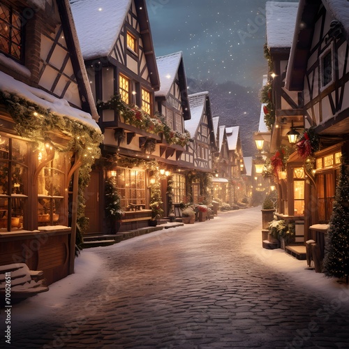 Christmas in the old town of Riquewihr, Germany
