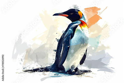illustration design of a penguin painting style photo