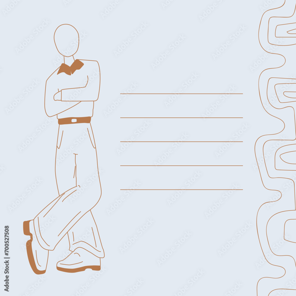 Illustration of a man, a minimalistic person, great for book covers, flyers, business cards or for a website Illustration of a man, a minimalistic person, great for book covers, flyers, business cards or for a website