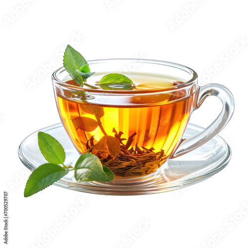 Herbal Tea Cup Isolated on Transparent or White Background, PNG