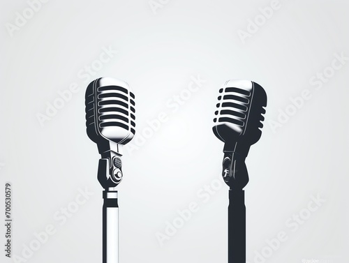 a pair of microphones on a stand