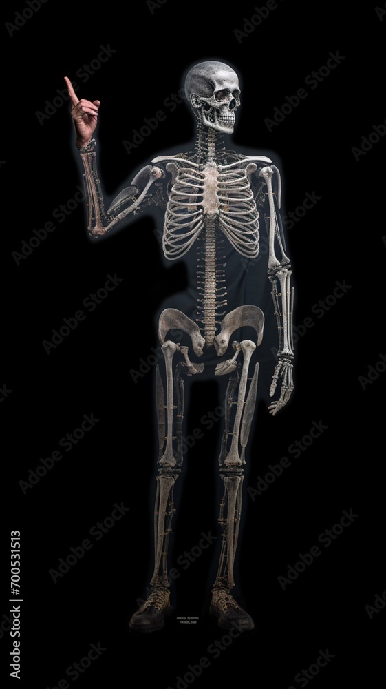 3D render skeleton isolated full human illustration image Ai generated art 3D render skeleton isolated full human illustration image Ai generated art