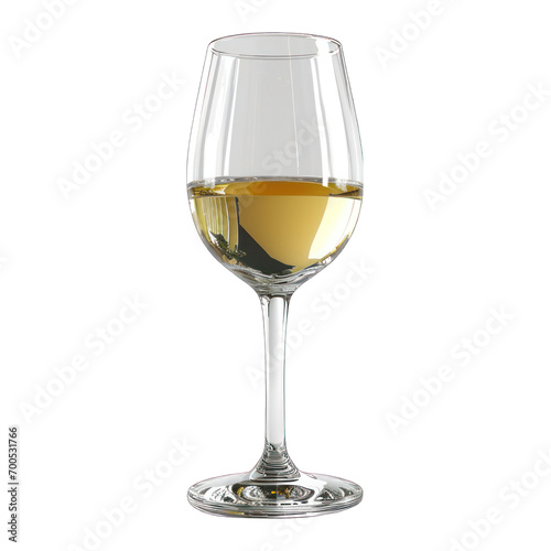 White Wine Glass Isolated on Transparent or White Background, PNG