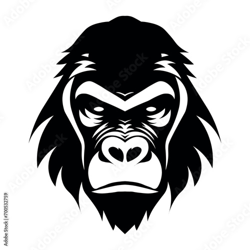 Gorilla black vector icon on white background