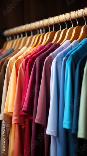 Colorful clothes on a hanger. Ai generative