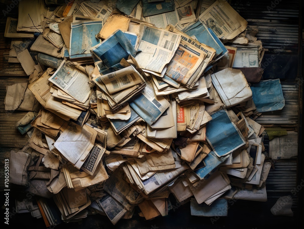 A Pile of Old Newspapers, Receipts, and Sketches A Pile of Old Newspapers, Receipts, and Sketches