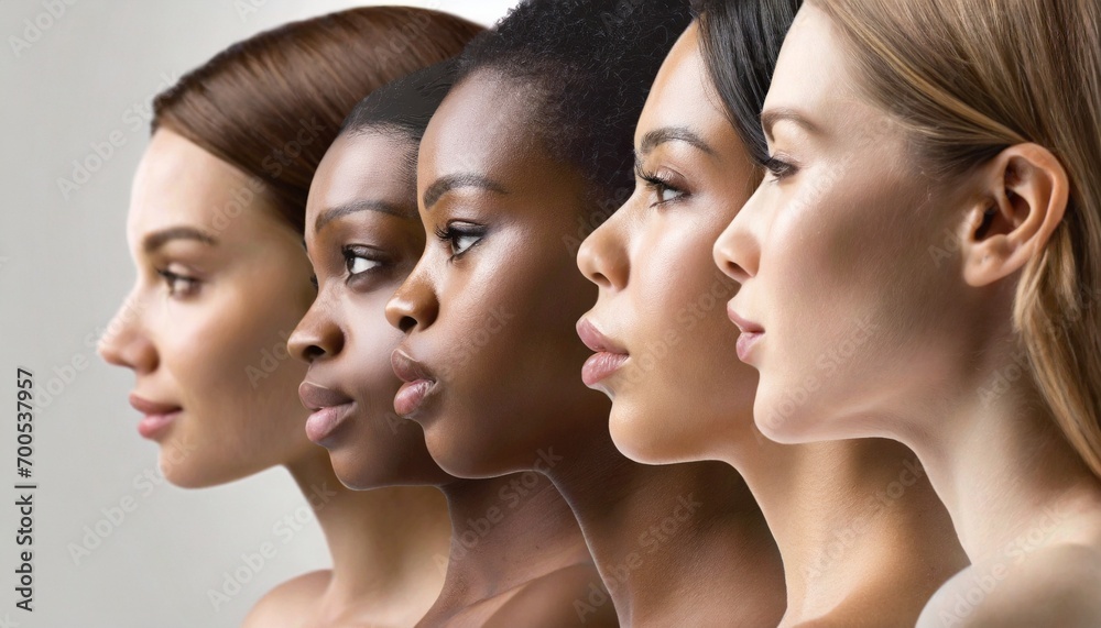 Group of Beautiful Woman of Different Ethnicity and Backgrounds - Concept for Beauty, Diversity and Fashion Group of Beautiful Woman of Different Ethnicity and Backgrounds - Concept for Beauty, Diversity and Fashion