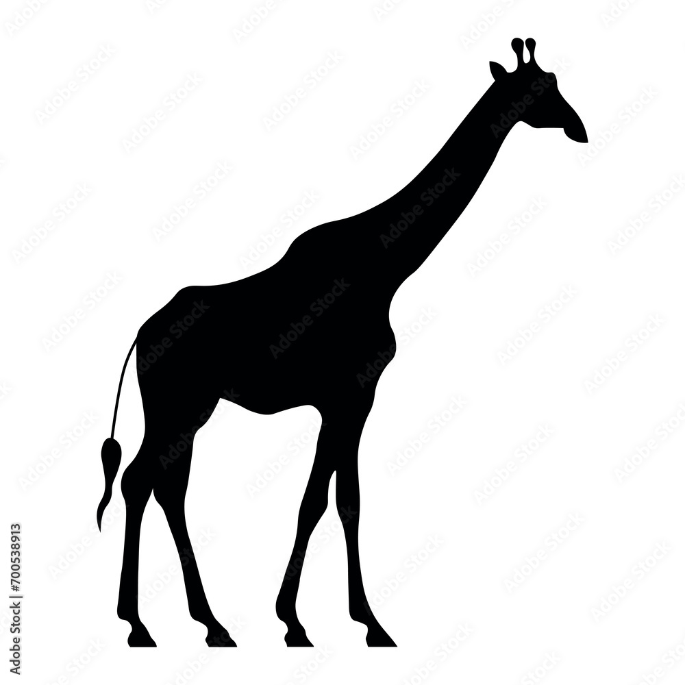Giraffe black vector icon on white background Giraffe black vector icon on white background