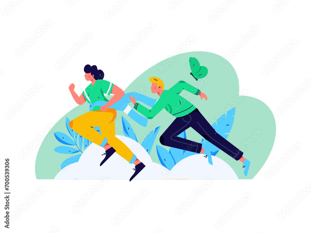 People exercising healthy running vector internet operation illustration
People exercising healthy running vector internet operation illustration