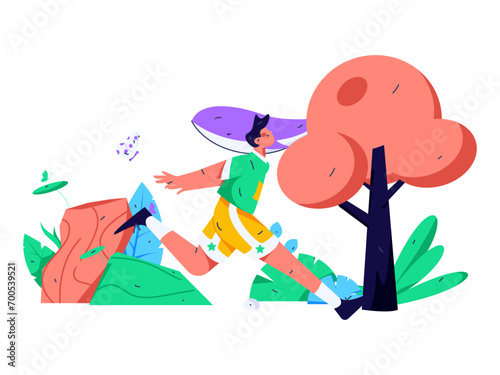 People exercising healthy running vector internet operation illustration

