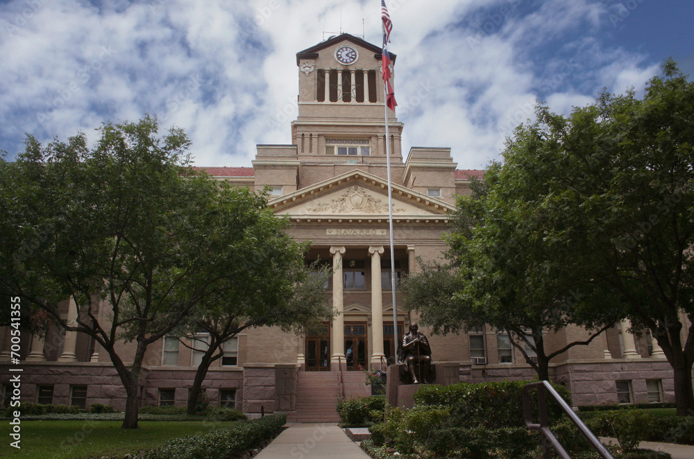 Fototapeta premium Historic Navarro County Courthouse Located in Downtown Corsicana Texas