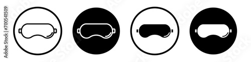 Sleeping mask icon set. eye sleep mask vector symbol in black filled and outlined style. photo