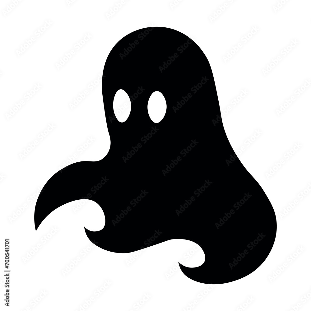 Ghost black vector icon on white background Ghost black vector icon on white background