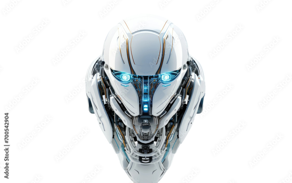 A Futuristic Robot Sculpture with Stunning Metallic Surfaces on White or PNG Transparent Background A Futuristic Robot Sculpture with Stunning Metallic Surfaces on White or PNG Transparent Background