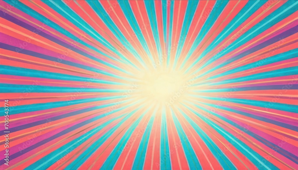  a brightly colored background with a starburst pattern in the middle of the center of the image is a pink, blue, and red background with a yellow starburst.