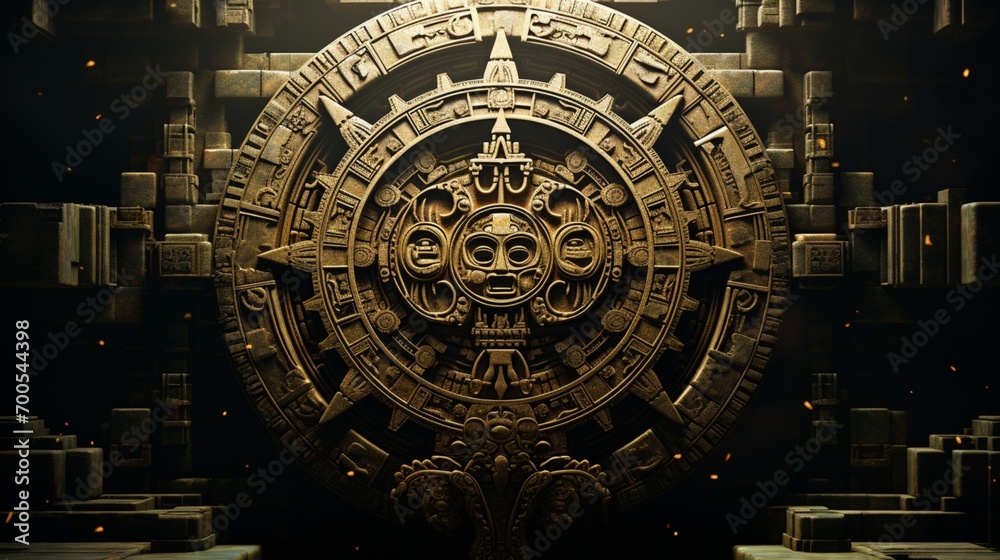 Fototapeta premium the Mayan concept of time, featuring their calendar systems and timekeeping.